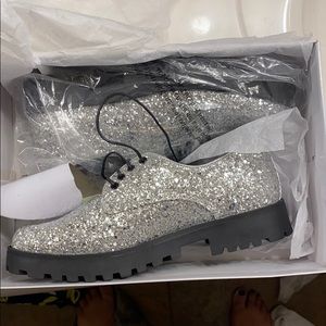 Steve Madden Silver glitter shoes
